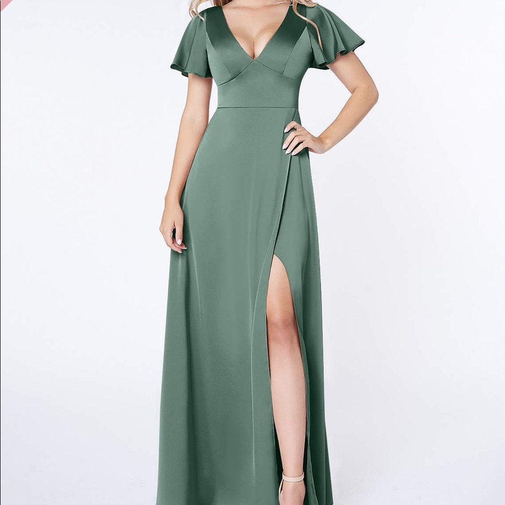 Azazie Lani Stretch Satin Dress